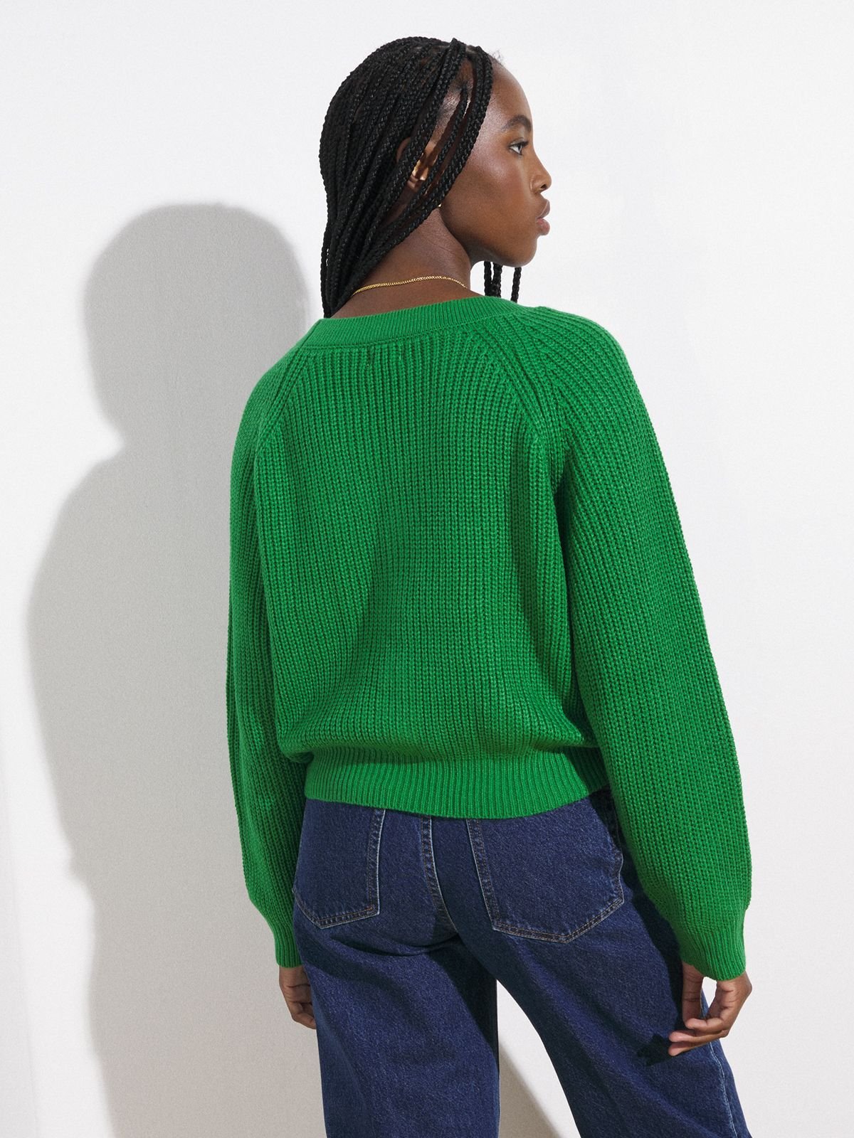 Women's Canvas Chunky Cardigan Green | Bash