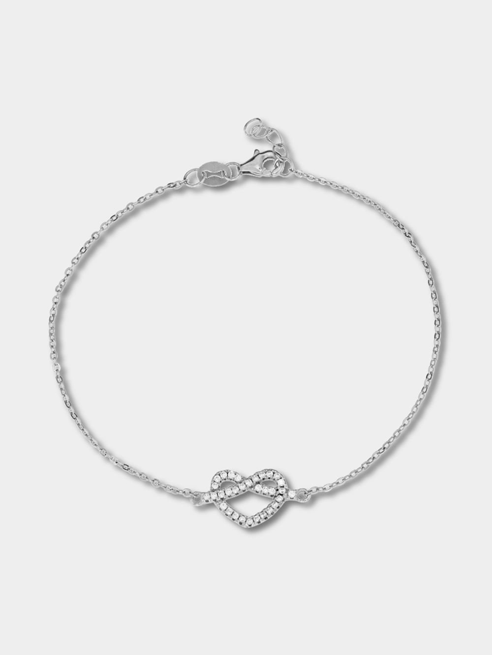 Sterling Silver & Cubic Zirconia Love Knot Bracelet | Bash