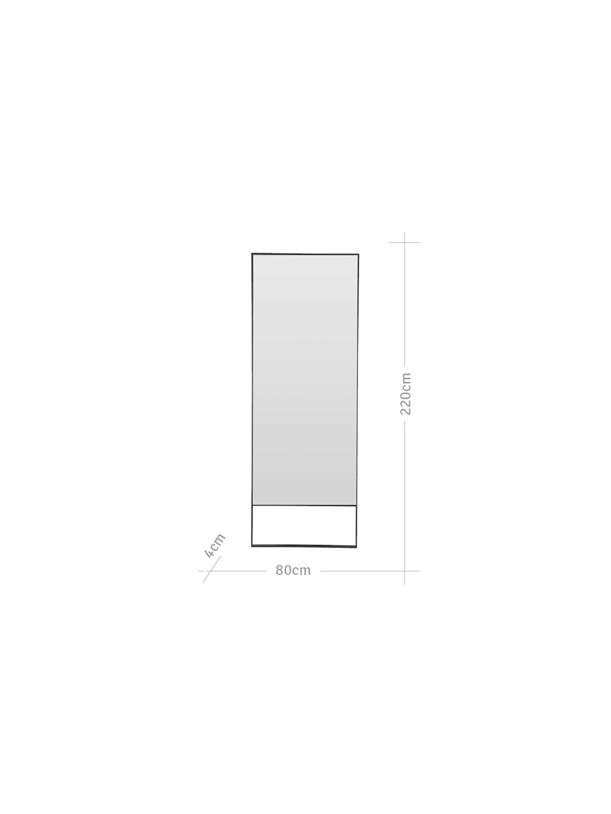 Picture of modern leaning mirror metal frame 90x60cm | Bash