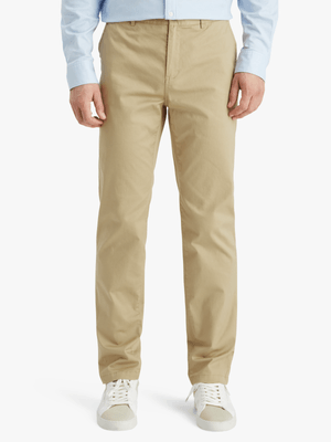 Men's Scotch & Soda Beige Core Stuart Stretch Cotton Pants
