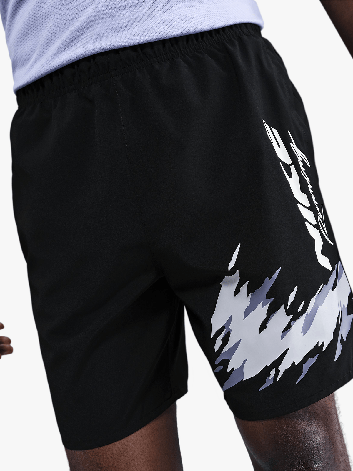 Nike Mens Challenger Dri-Fit 7 Inch Brief-Lined Black Shorts | Bash