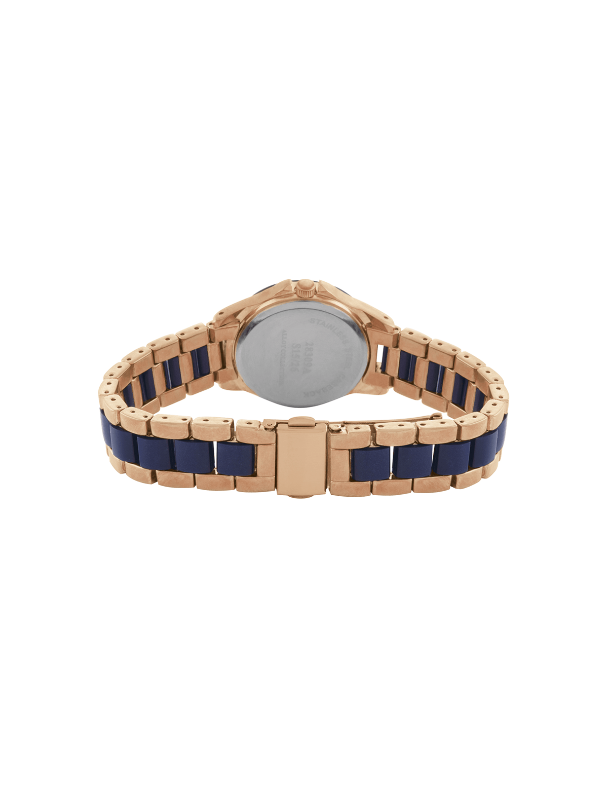 Tempo Ladies Rose Gold Blue Tone Bracelet Watch Bash
