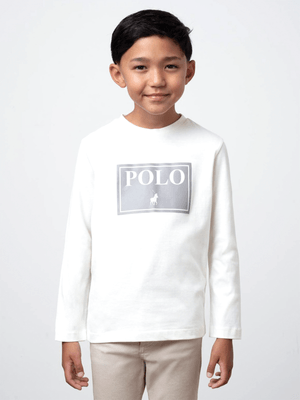 Boys Polo Cream Carter Printed T-shirt