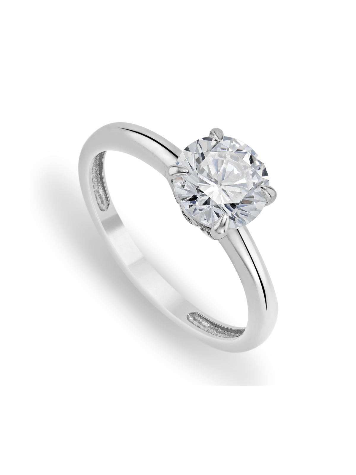 White Gold Moissanite Solitaire Ring | Bash