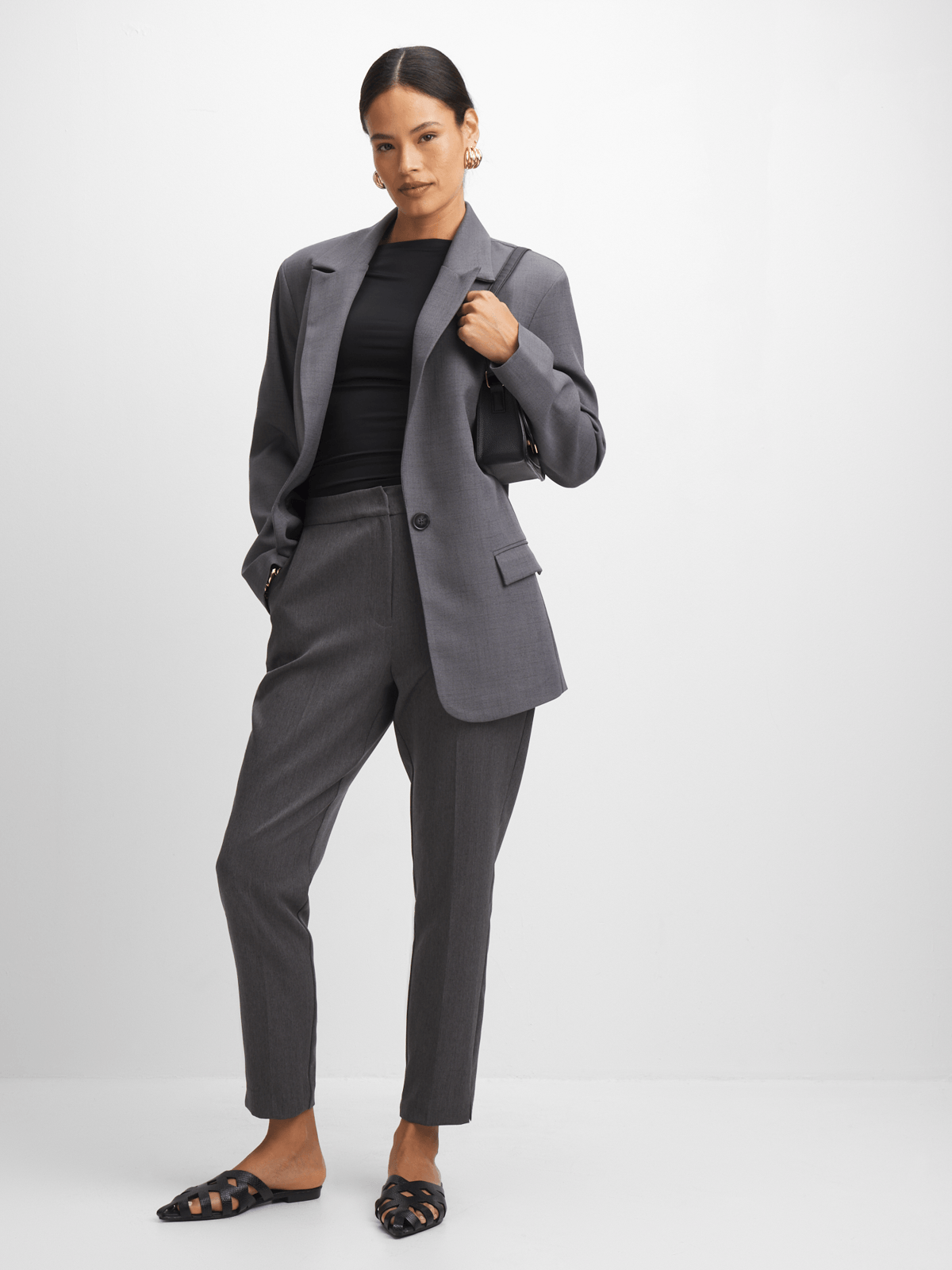 Jet Women's Grey Melange Blazer | Bash