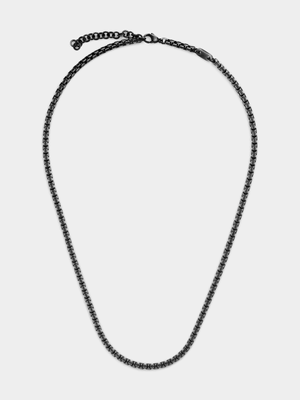 Black Plated Stainless Steel Box Link Chain