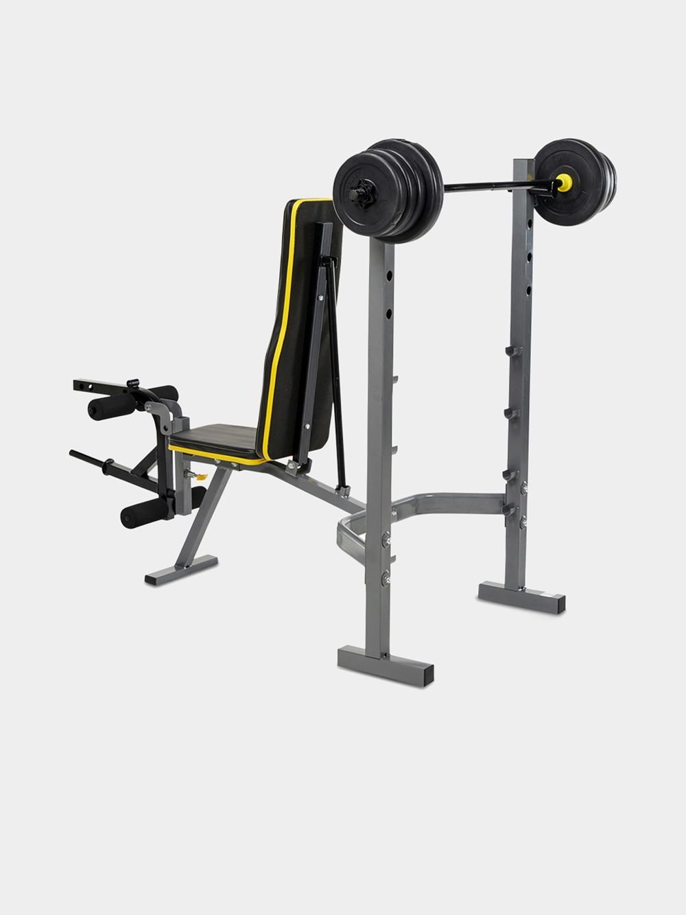 Everlast Power Core Bench W/ Barbell Bar + 28.2kg Weights & Dumbbell ...