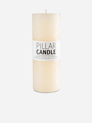 Pillar Candle Rustic Cream 7.3x20cm
