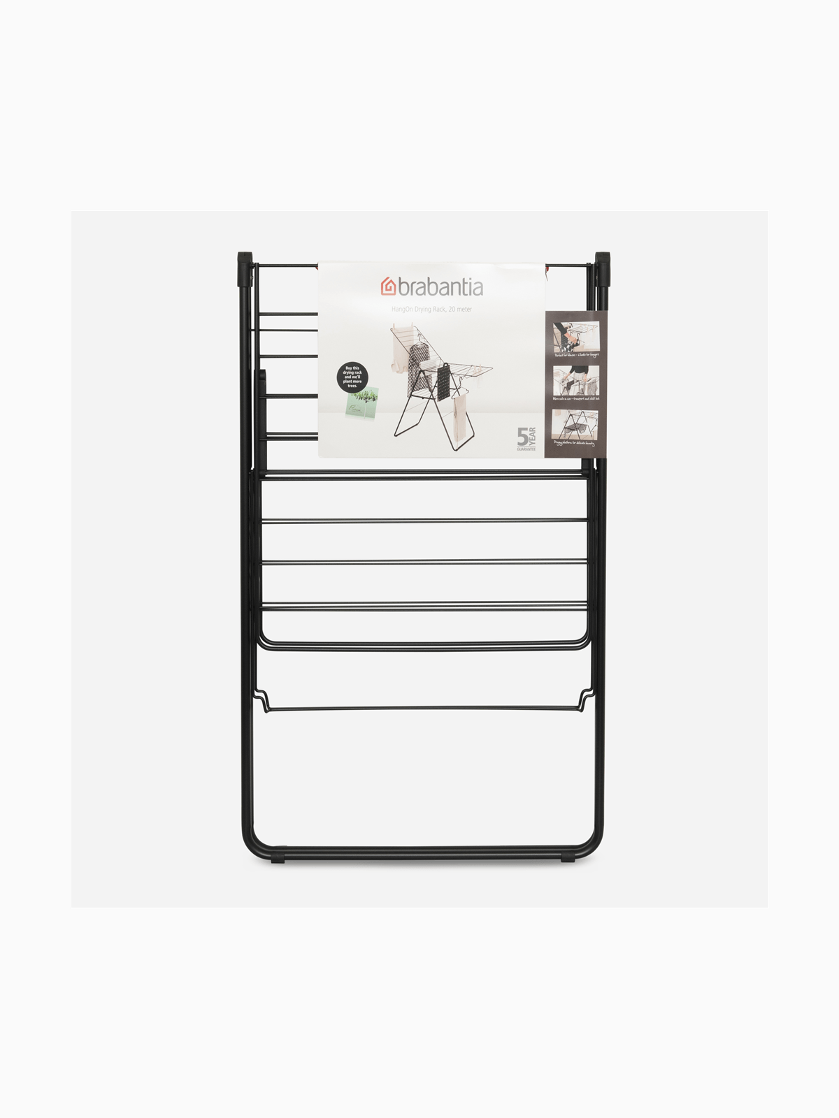Clothes Drying Rack Matt Black 20m
