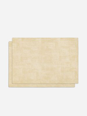PU Leather Texture Placemat 2Pk Natural