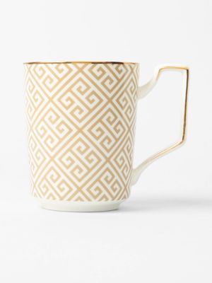 AH Apollo Gold Rimmed Mug Beige