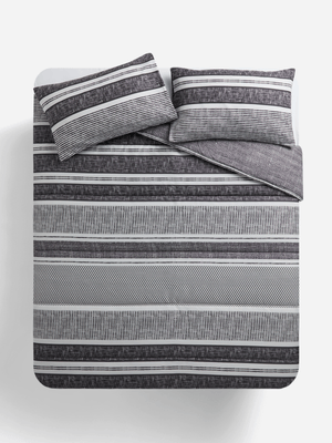Jet Home Textured Stripe Comforter Set Double