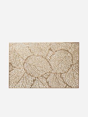 PVC Autumn Leaf Rectangle Placemat Gold 30x45 2Pk