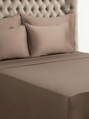 Grace Softest Gold Seal Certified Egyptian Cotton 200 Thread Count Flat Sheet Taupe