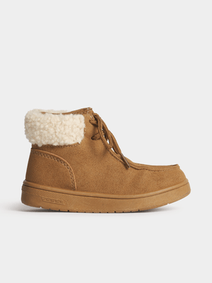 Exact Younger Boy's Brown Faux Fur Boots