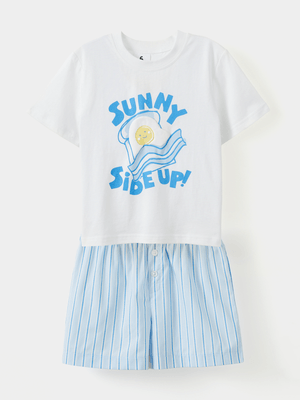 Cotton On Kids Blue Jackie Short Sleeve Pyjama Set