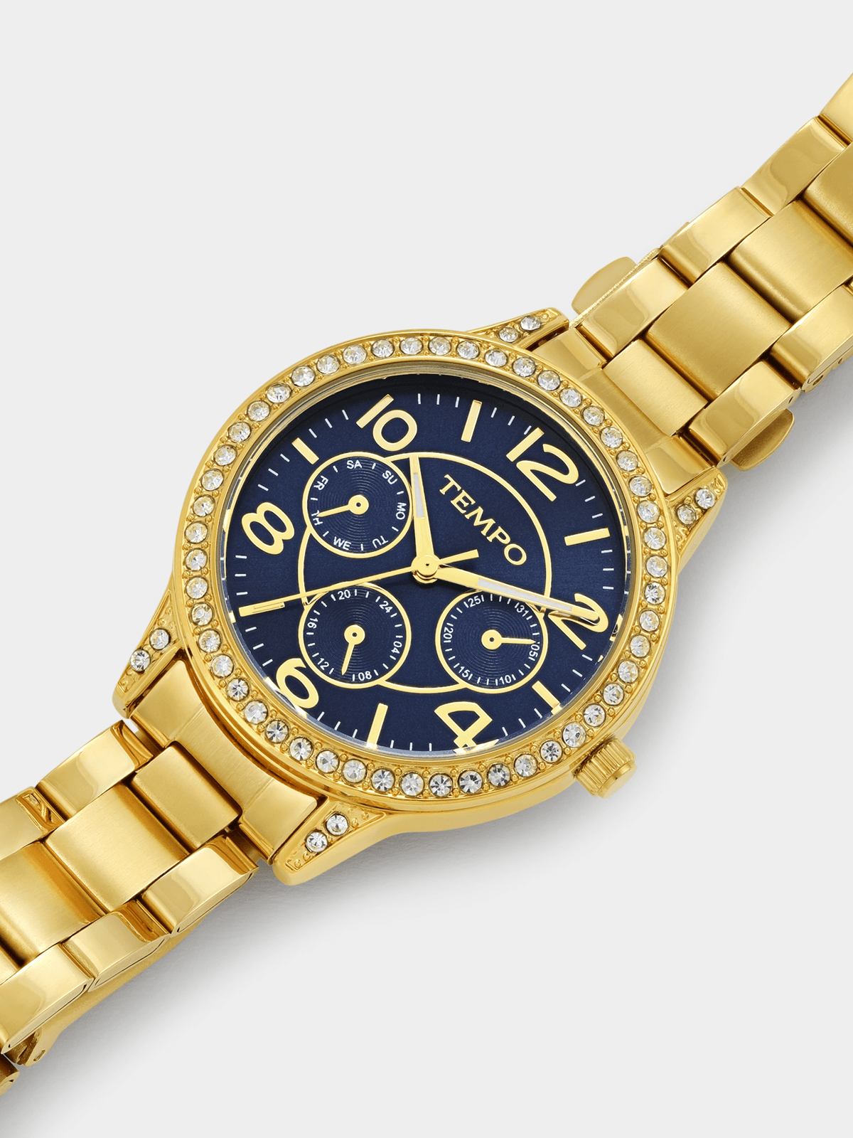 Tempo Gold Plated Navy Dial Bracelet Watch Bash