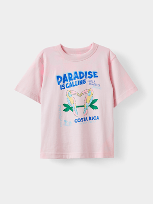 Cotton On Kids Girl Pink Poppy Oversize Graphic Print T-shirt