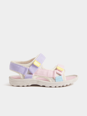 Exact Younger Girl's Purple & Pink Colourblock Sandals