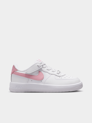 Nike Kids Air Force 1 Low Easyon White/Pink Sneaker