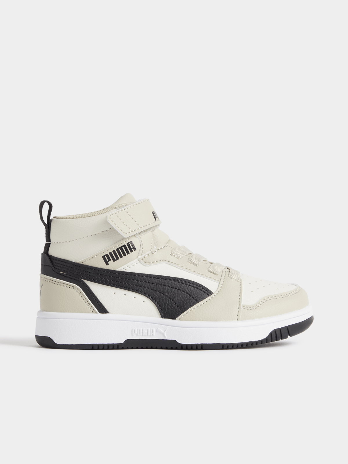 Puma Junior Pre-School Rebound V6 Beige/Black Mid Sneakers Bash