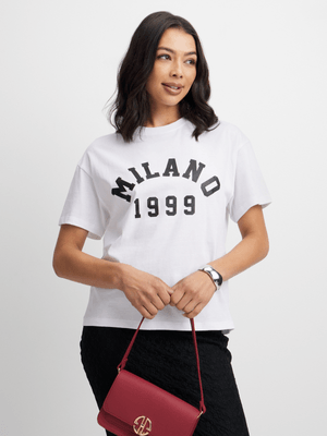 Exact Women's White Graphic Print T-Shirt