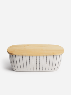 Jet Home Spotted Stripe Bamboo Bread Bin