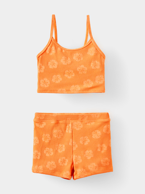 Cotton On Kids Girl Orange Tahlie Tankini Set