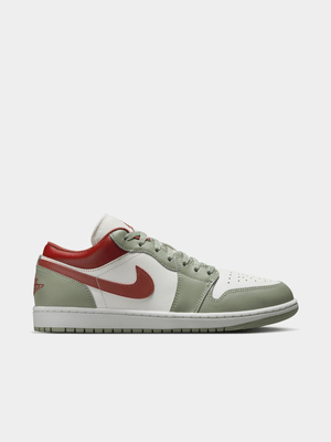 Jordan Men's 1 Low Sail/Jade Horizon/Red Sneaker