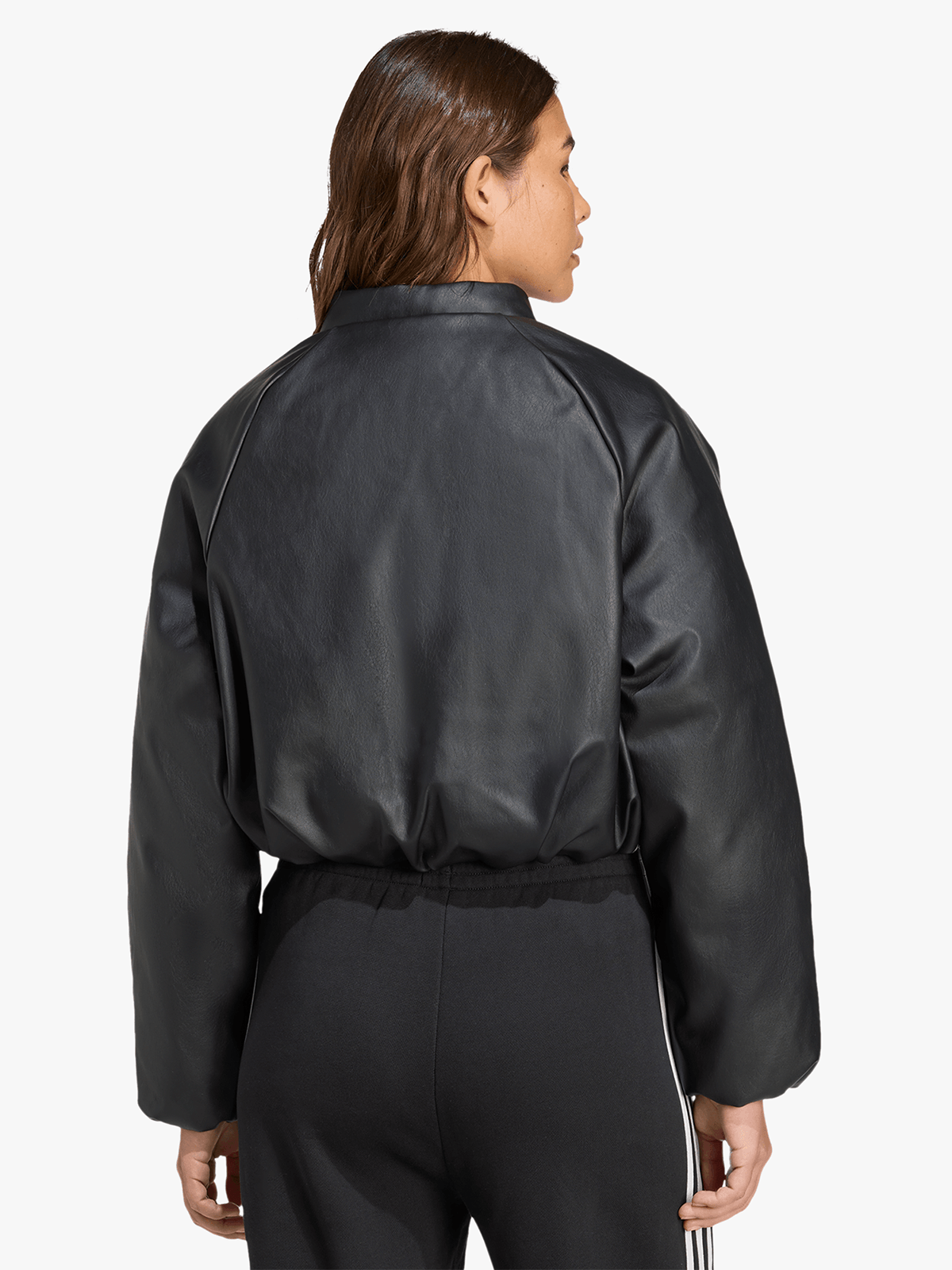 adidas Originals Women's Pleather Bomber Synthetic Black Down