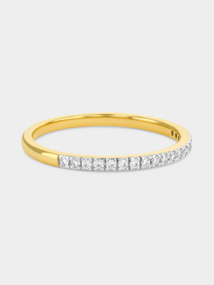 Yellow Gold Lab Grown Diamond Pavé Anniversary Ring