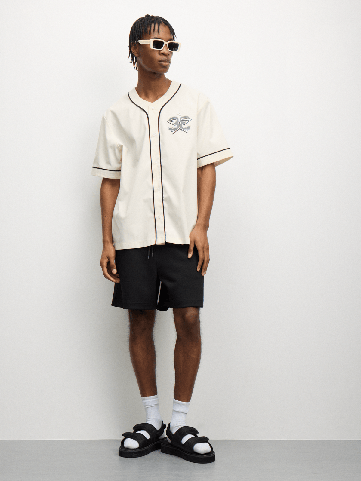 The FIX Men's White Co-Ord Baseball Shirt | Bash