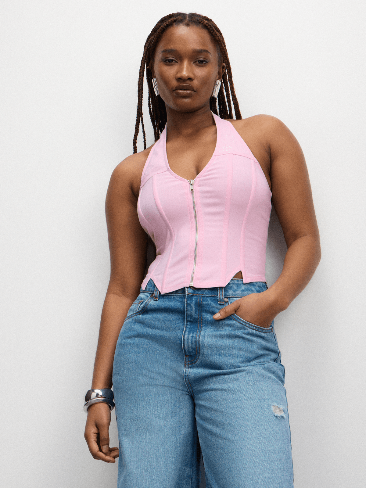 トップス Halterneck Checkjacquard Tops 34e7ebd3-6f7f-4e8d-9449-