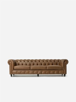 Madison 4 Seater Leather Couch Codiac Taupe