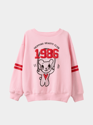 Cotton On Kids Pink Girl I Scream Colour Fleece Sweater