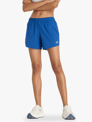 New Balance Womens Athletics RC 5 Inch Blue Shorts
