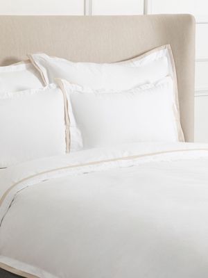 Granny Goose Double Flange Duvet Cover Set 400 Thread Count Natural