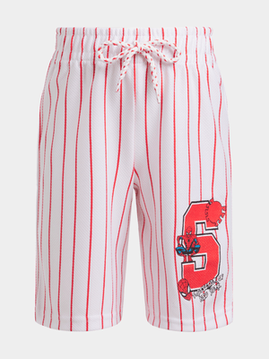 Jet Younger Boys White Spiderman Shorts