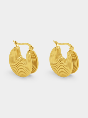 Tempo Jewellery Gold Plated Moon Hoop Earrings