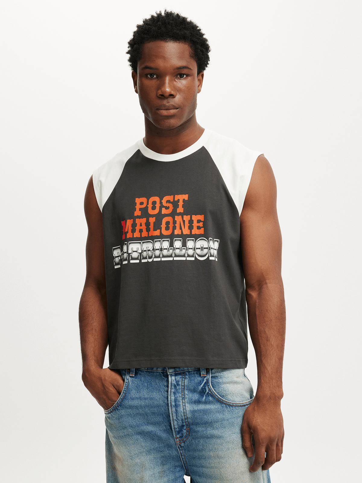 Men's Cotton On Grey Post Malone Muscle Top | Bash