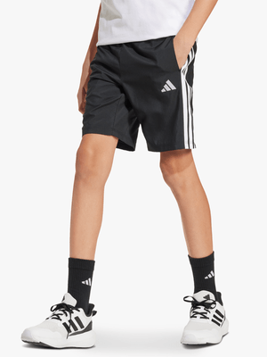 adidas Boys Essentials 3-Stripes Black/White Woven Shorts