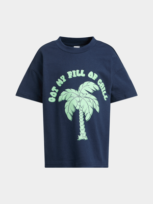Jet Younger Boys Navy Graphic T-shirt