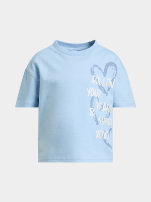 Jet Younger Girls Chambray Blue T-shirt
