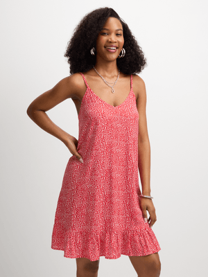 Jet Women's Red/White Frill Dress