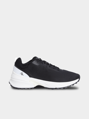 Men's Calvin Klein Black/White Hike Runner Tech Knit Sneakers