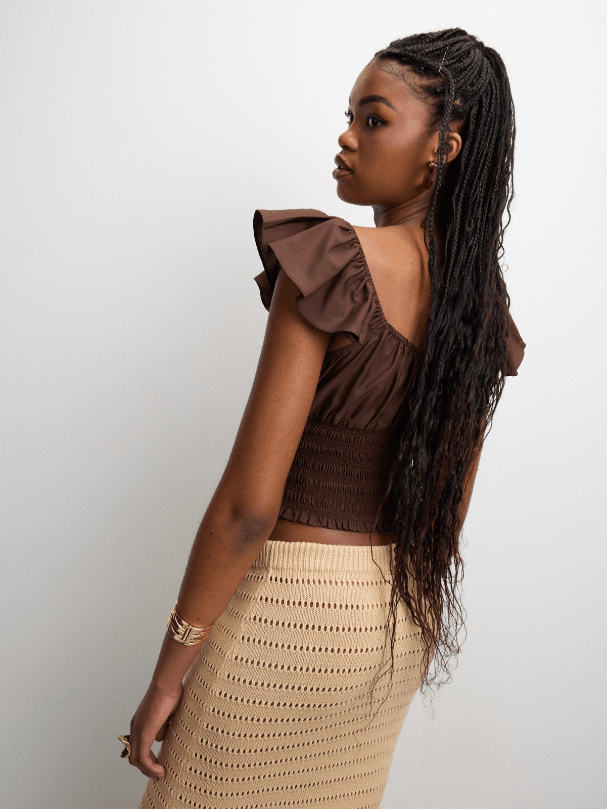 The FIX Women's Brown Ruched Top | Bash