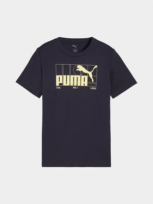 Puma Boys No.1 Logo Navy Tee