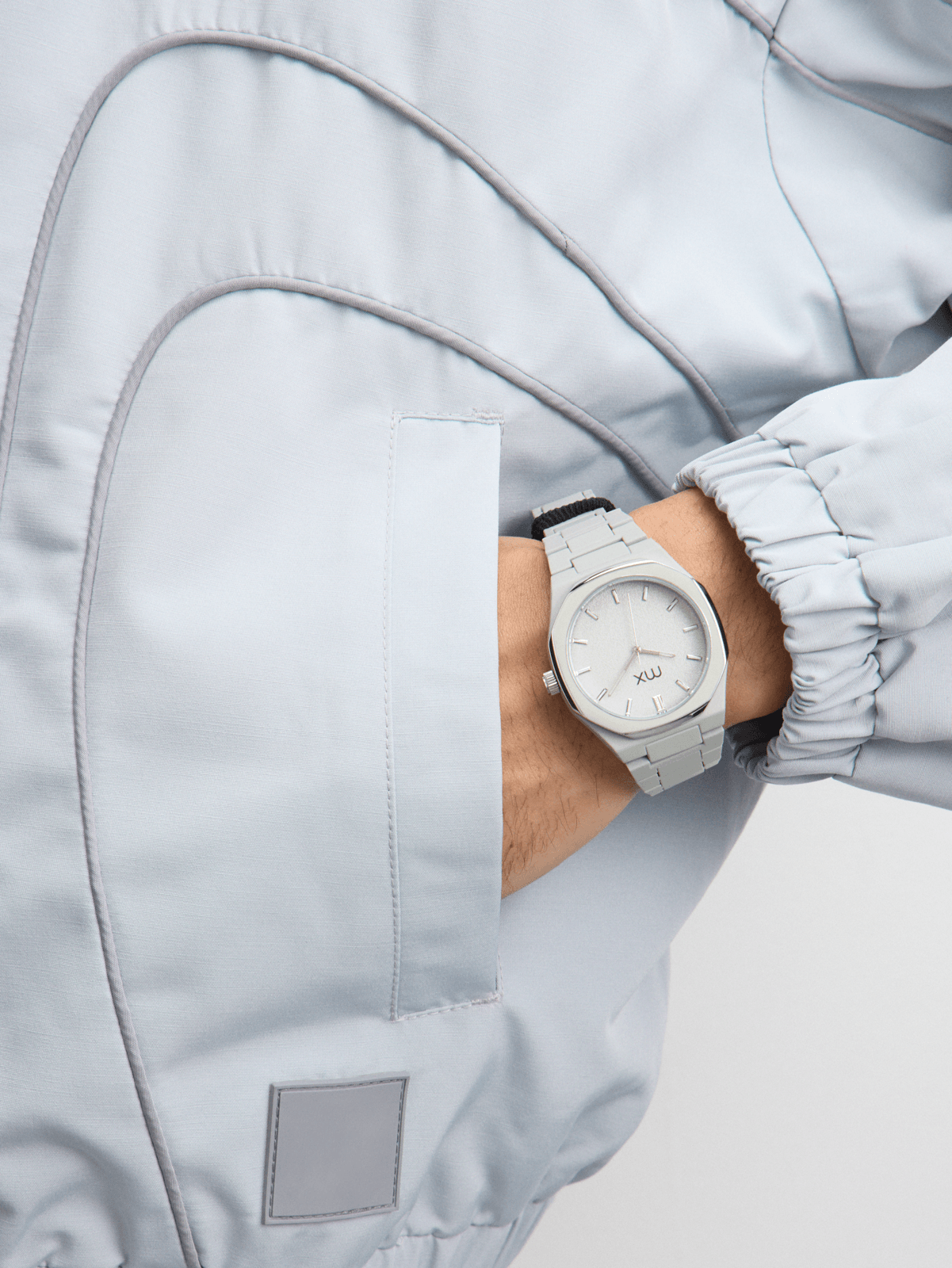 MX Silver & Grey Plated Grey Dial Matte Bracelet Watch | Bash