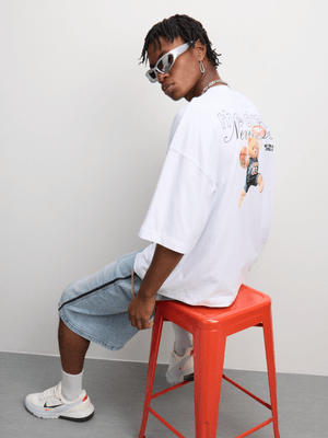 Redbat Athletics Men's White Boxy Graphic T-Shirt