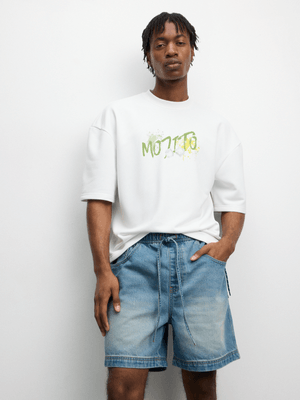 The FIX Men's Low Wash Denim Pull On Shorts